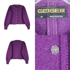 Geiger Women's Purple Cardigan Sweater
